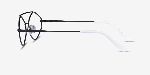 Trig Black White MetalEyeglass Frames from EyeBuyDirect, Side View