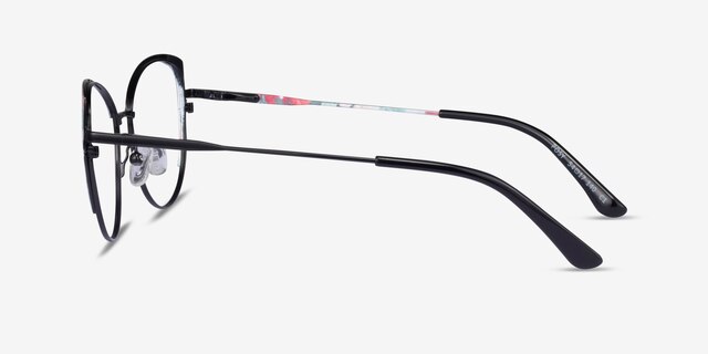 Posy Shiny Black Red Floral MétalMontures de lunettes de vue d'EyeBuyDirect, Vue de Côté