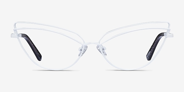 Mila White Metal Eyeglass Frames