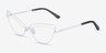 Mila White MetalEyeglass Frames from EyeBuyDirect, Angle View