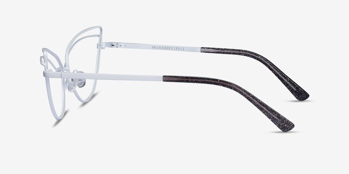 Mila White Metal Eyeglass Frames from EyeBuyDirect