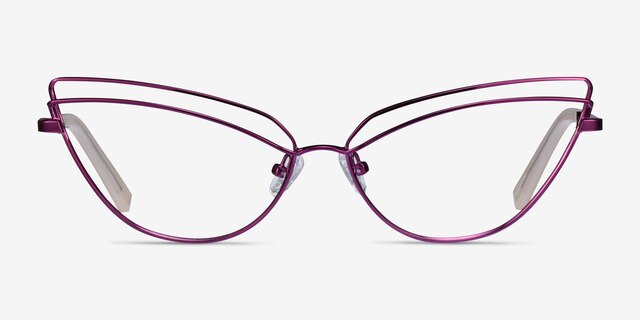 Mila Purple MetalEyeglass Frames from EyeBuyDirect, Front View