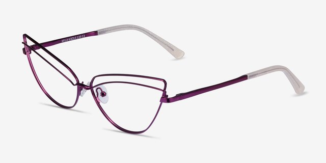 Mila Purple MetalEyeglass Frames from EyeBuyDirect, Angle View