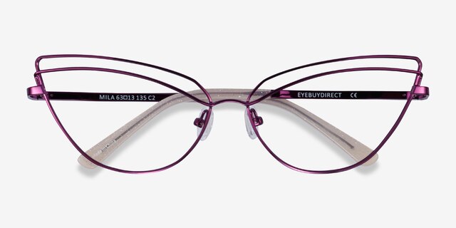 Mila Purple MetalEyeglass Frames from EyeBuyDirect, Closed View