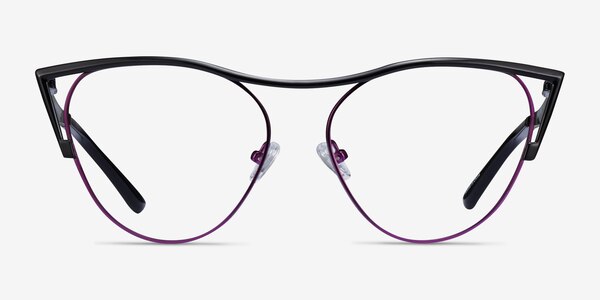 Mau Black Purple Metal Eyeglass Frames