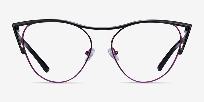 Mau Black Purple Metal Eyeglass Frames from EyeBuyDirect