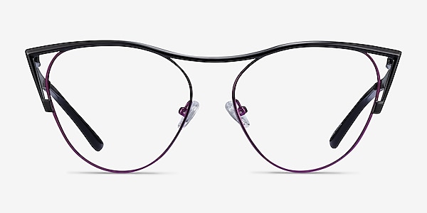 Mau Black Purple Metal Eyeglass Frames