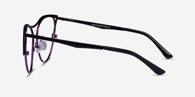 Mau Black Purple MetalEyeglass Frames from EyeBuyDirect, Side View