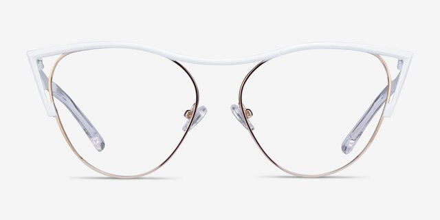 Mau White Gold MetalEyeglass Frames from EyeBuyDirect, Front View