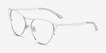 Mau White Gold MetalEyeglass Frames from EyeBuyDirect, Angle View