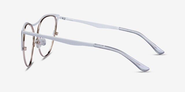 Mau White Gold MetalEyeglass Frames from EyeBuyDirect, Side View