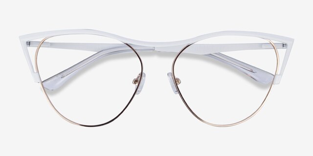 Mau White Gold MetalEyeglass Frames from EyeBuyDirect, Closed View