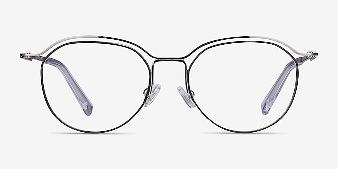 Duo Silver Black Metal Eyeglass Frames