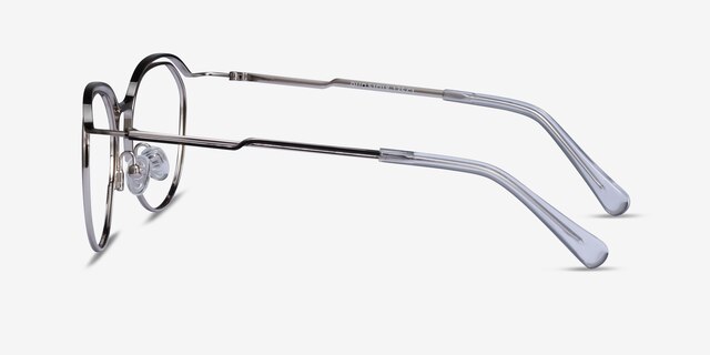 Duo Silver Black MetalEyeglass Frames from EyeBuyDirect, Side View