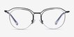 Duo Black Silver MetalEyeglass Frames from EyeBuyDirect, Front View