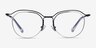 Duo Black Silver MetalEyeglass Frames from EyeBuyDirect, Front View
