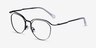 Duo Black Silver MetalEyeglass Frames from EyeBuyDirect, Angle View