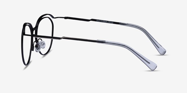Duo Black Silver MetalEyeglass Frames from EyeBuyDirect, Side View