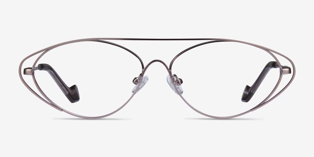 Freeform Gunmetal MetalEyeglass Frames from EyeBuyDirect, Front View