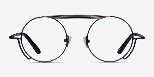 Steam Black Silver Métal Montures de lunettes de vue
