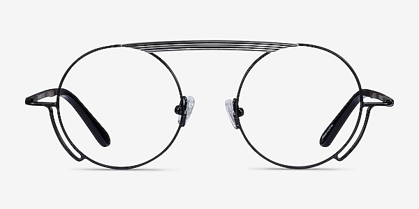 Steam Black Silver Metal Eyeglass Frames