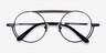 Steam Black Silver MetalEyeglass Frames from EyeBuyDirect, Closed View
