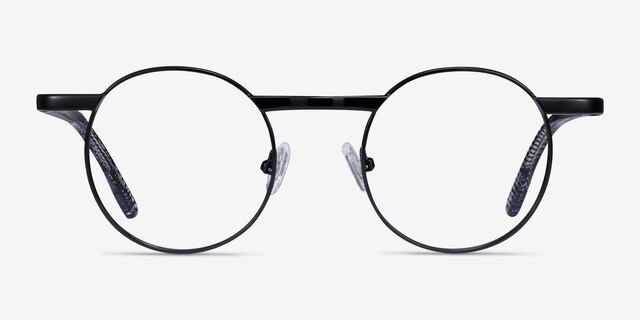 Task Black MetalEyeglass Frames from EyeBuyDirect, Front View