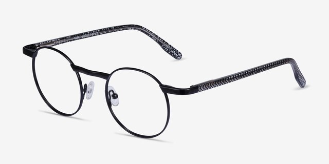 Task Black MetalEyeglass Frames from EyeBuyDirect, Angle View