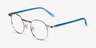 Task Silver MetalEyeglass Frames from EyeBuyDirect, Angle View