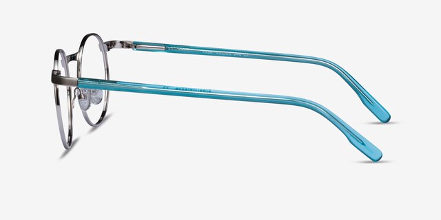 Task Silver MetalEyeglass Frames from EyeBuyDirect, Side View