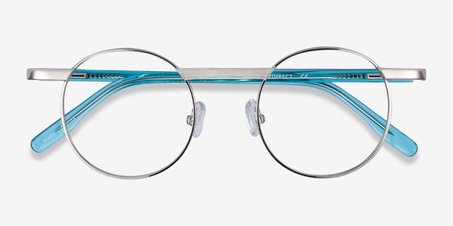 Task Silver MetalEyeglass Frames from EyeBuyDirect, Closed View