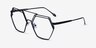 Cyber Black MetalEyeglass Frames from EyeBuyDirect, Angle View