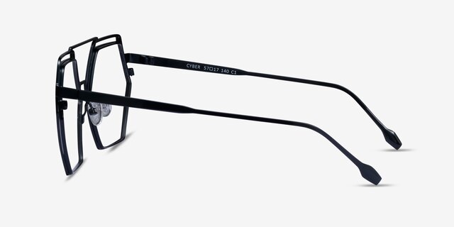 Cyber Black MetalEyeglass Frames from EyeBuyDirect, Side View