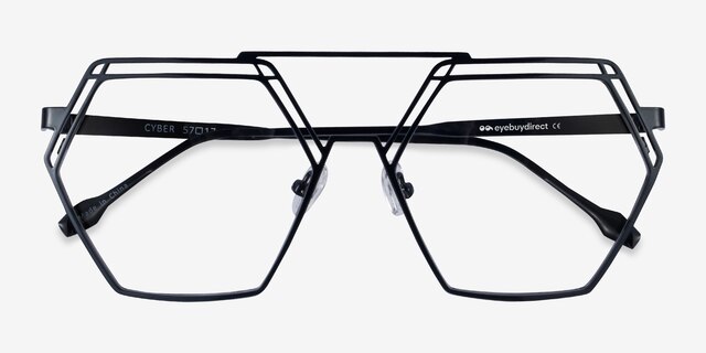 Cyber Black MetalEyeglass Frames from EyeBuyDirect, Closed View