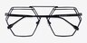 Cyber Black MetalEyeglass Frames from EyeBuyDirect, Closed View