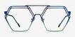 Cyber Blue Green MetalEyeglass Frames from EyeBuyDirect, Front View