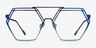 Cyber Blue Green MetalEyeglass Frames from EyeBuyDirect, Front View