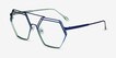 Cyber Blue Green MetalEyeglass Frames from EyeBuyDirect, Angle View