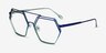 Cyber Blue Green MetalEyeglass Frames from EyeBuyDirect, Angle View