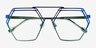 Cyber Blue Green MetalEyeglass Frames from EyeBuyDirect, Closed View
