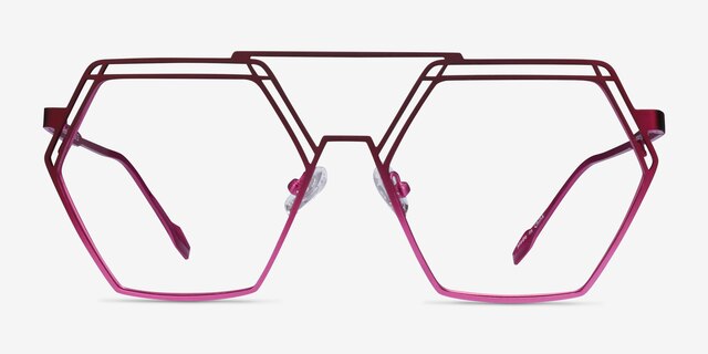 Cyber Purple MetalEyeglass Frames from EyeBuyDirect, Front View