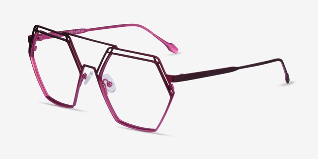 Cyber Purple MetalEyeglass Frames from EyeBuyDirect, Angle View