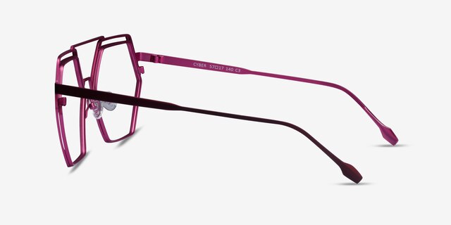 Cyber Purple MetalEyeglass Frames from EyeBuyDirect, Side View
