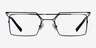 Pacer Black Silver MetalEyeglass Frames from EyeBuyDirect, Front View