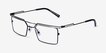 Pacer Black Silver MetalEyeglass Frames from EyeBuyDirect, Angle View