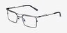 Pacer Black Silver MetalEyeglass Frames from EyeBuyDirect, Angle View