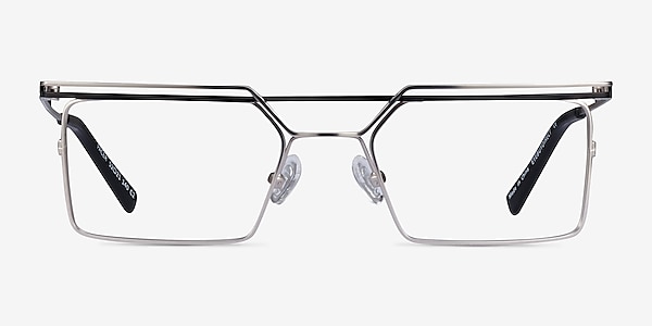 Pacer Silver Black Metal Eyeglass Frames