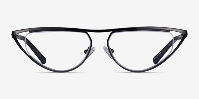 Loom Black MetalEyeglass Frames from EyeBuyDirect, Front View