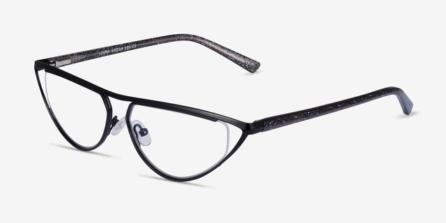 Loom Black MetalEyeglass Frames from EyeBuyDirect, Angle View