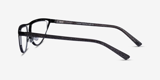 Loom Black MetalEyeglass Frames from EyeBuyDirect, Side View